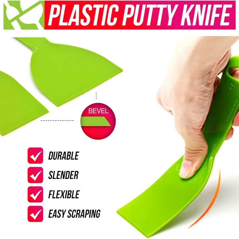 Putty Knife Set Flexible Plastic Paint Scraper Tool for Spackling Wallpaper Scraper spatula scraper Drywall Repair Spackle 5Pcs