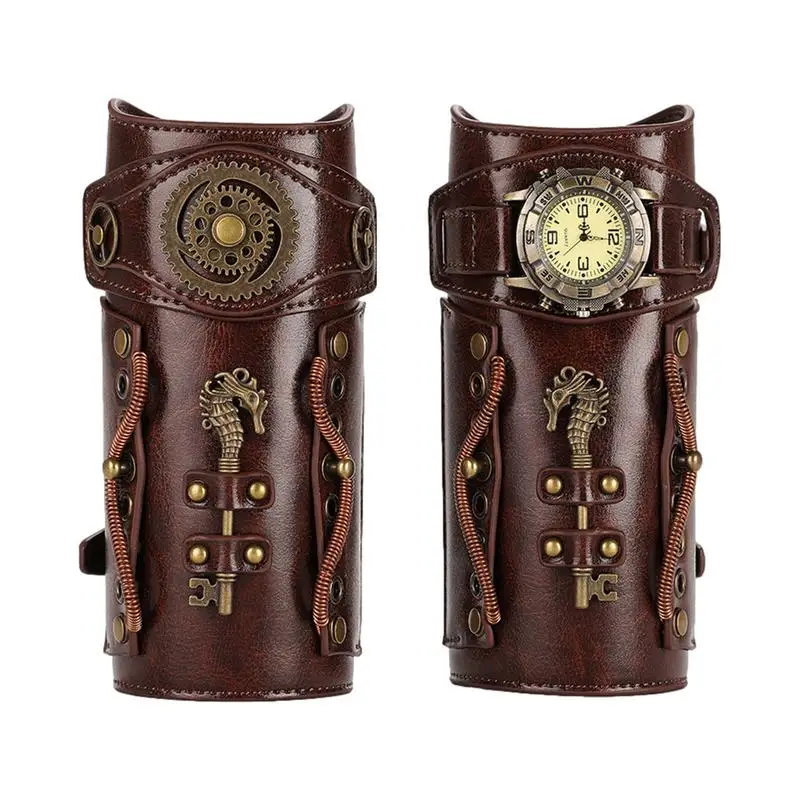 

Viking Leather Arm Guard Vintage Wrist Guards For Cosplay Sturdy And Durable Medieval Bracers Costumes & Accessories With