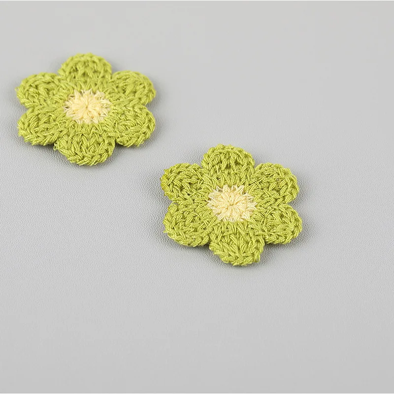 Floral Embroidered Knitted Patches - Decorative Fabric Stickers and Accessories (Set of 10)