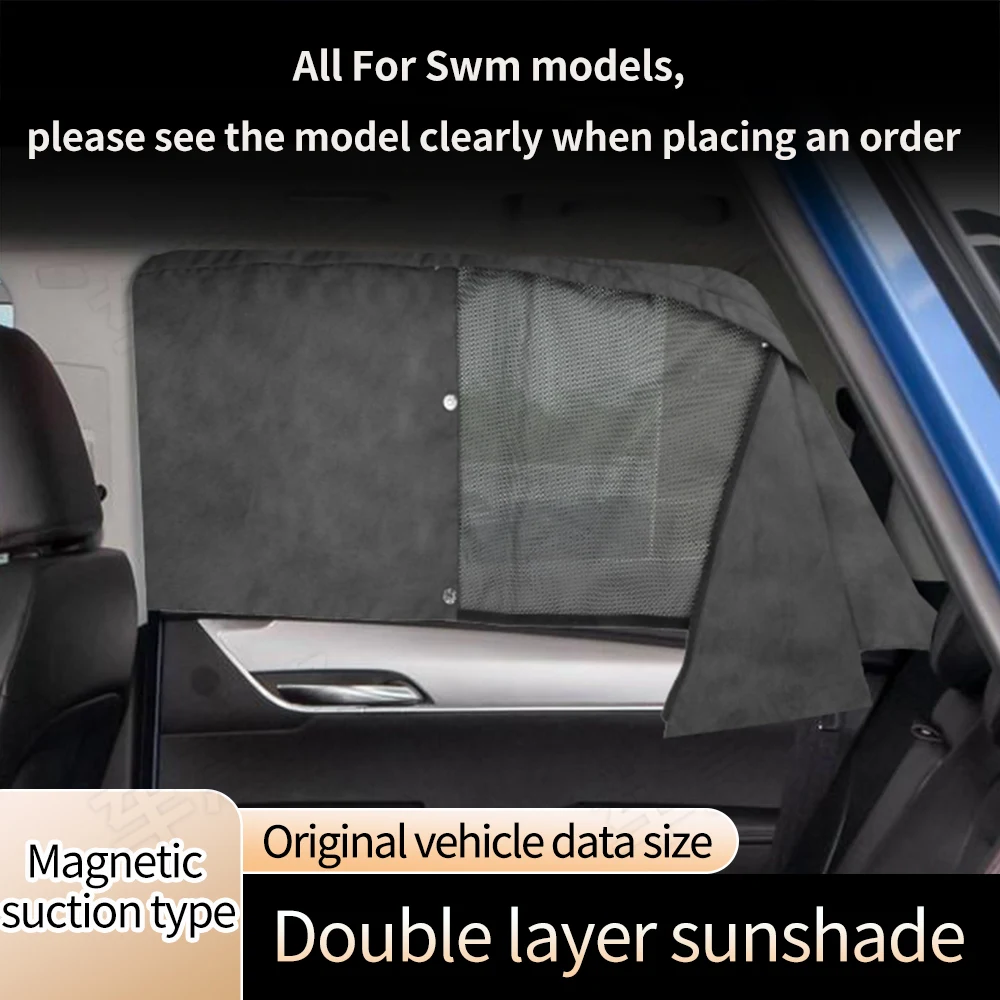 

Full size car curtains For SWM X7 G01 Iron Man deer velvet double layer window sunshade curtains