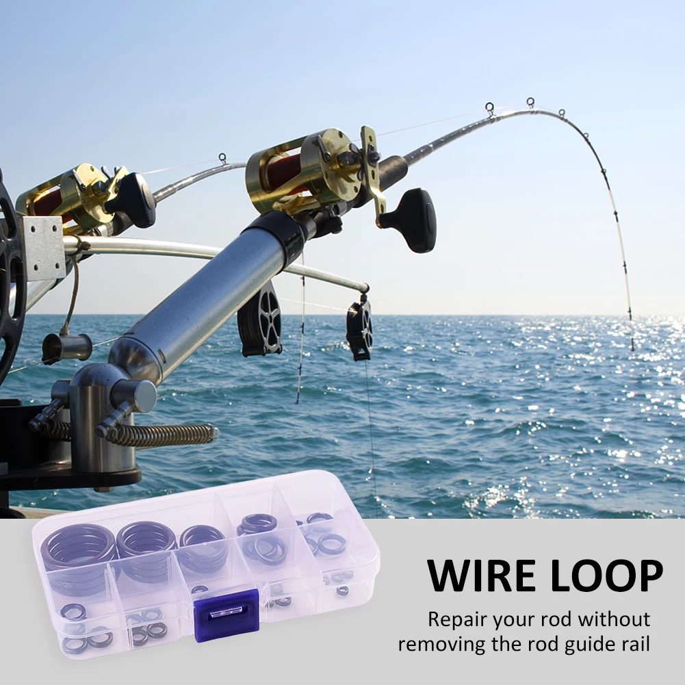 40pcs Round Connector Rig Ring Portable Round O Rings Wear Resistant Rod Repair Replacement Kit Fishing Tackle Accessories