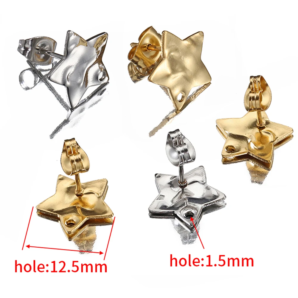10 Stück Edelstahl-Ohrring-Basen, hohle Blumen-Oval-Ohrstecker mit Löchern für DIY-Ohrring-Schmuckherstellungszubehör – Detail 12
