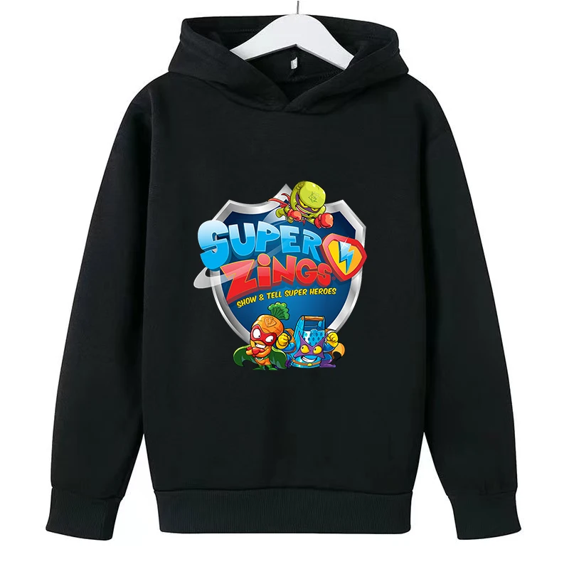 

Children's Anime Hoodie SUPER ZINGS Boys Print Sweatshirt 3-12Y Birthday Gift Girl Preschool Sports Pullover Casual Charm Coat