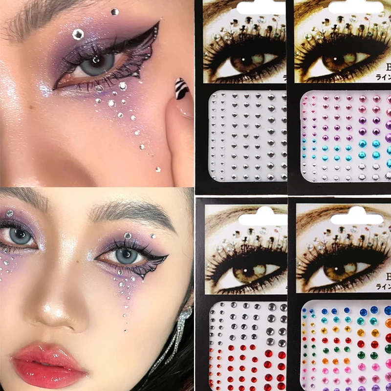 

HEALLOR Glitter Diamond Makeup Eyeliner Eyeshadow Face Rhinestone Sticker Jewelry Eyes Stage Party Makeup Crystal Tattoo Sticker