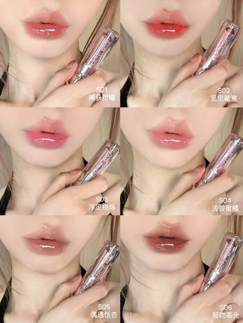 Description Picture 3 of itemPink Bear Water Essence Solid Lipgloss Moisturizing Mirror Lip Glaze LipSugar Light Lipstick Light Sensation Beauty Makeup