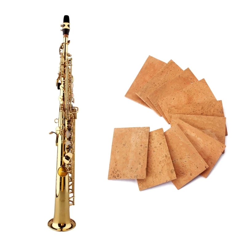 

10 Pieces Saxophone Neck Cork Practical Neck Cork Sheet Musical Instrument Accessories for Alto Soprano Saxophone