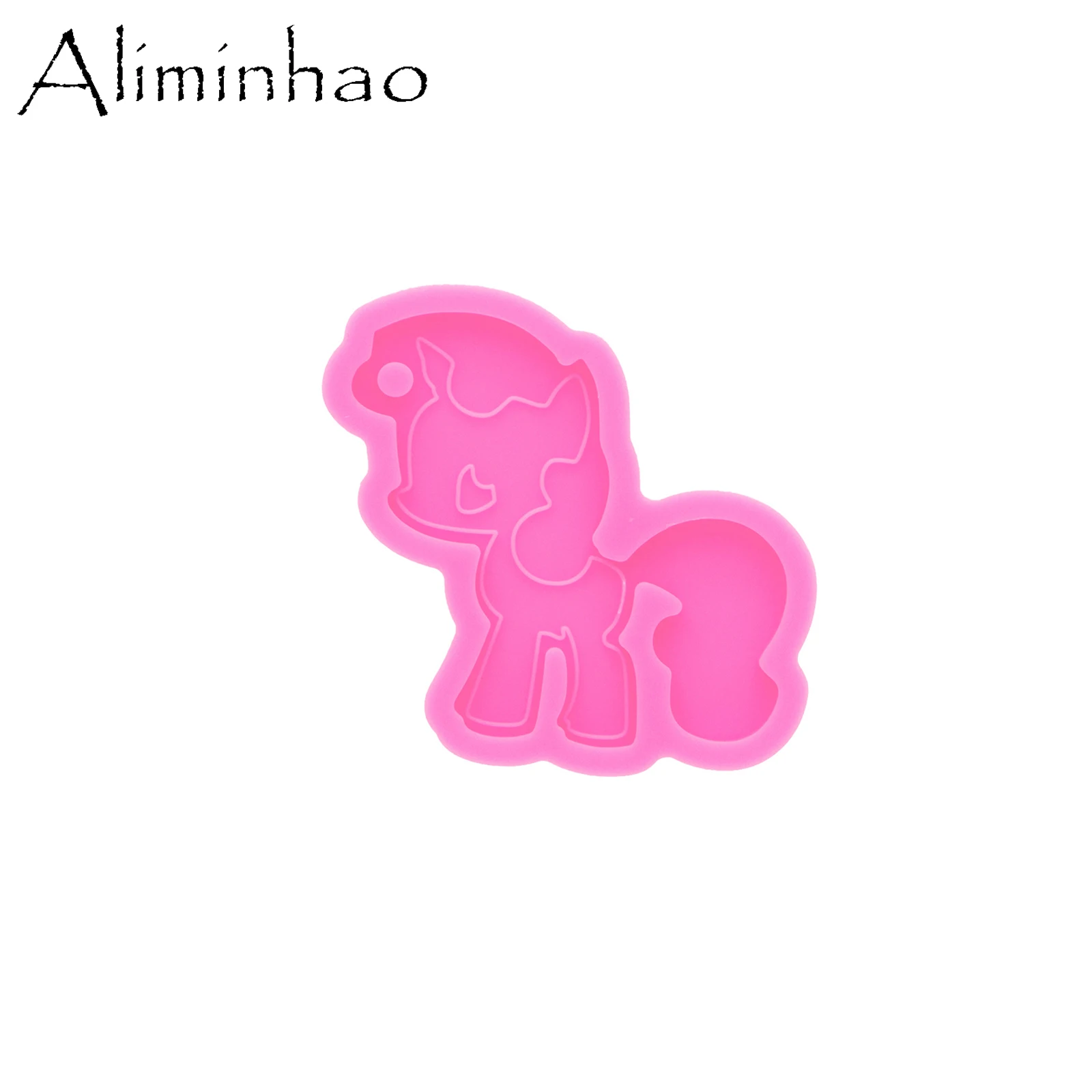Dy0137 glänzende Einhorn kopf Silikon formen für DIY Schlüssel bund Epoxidharz Pferde form Handwerk Schokolade Fondant Sugar craft – Detail 12