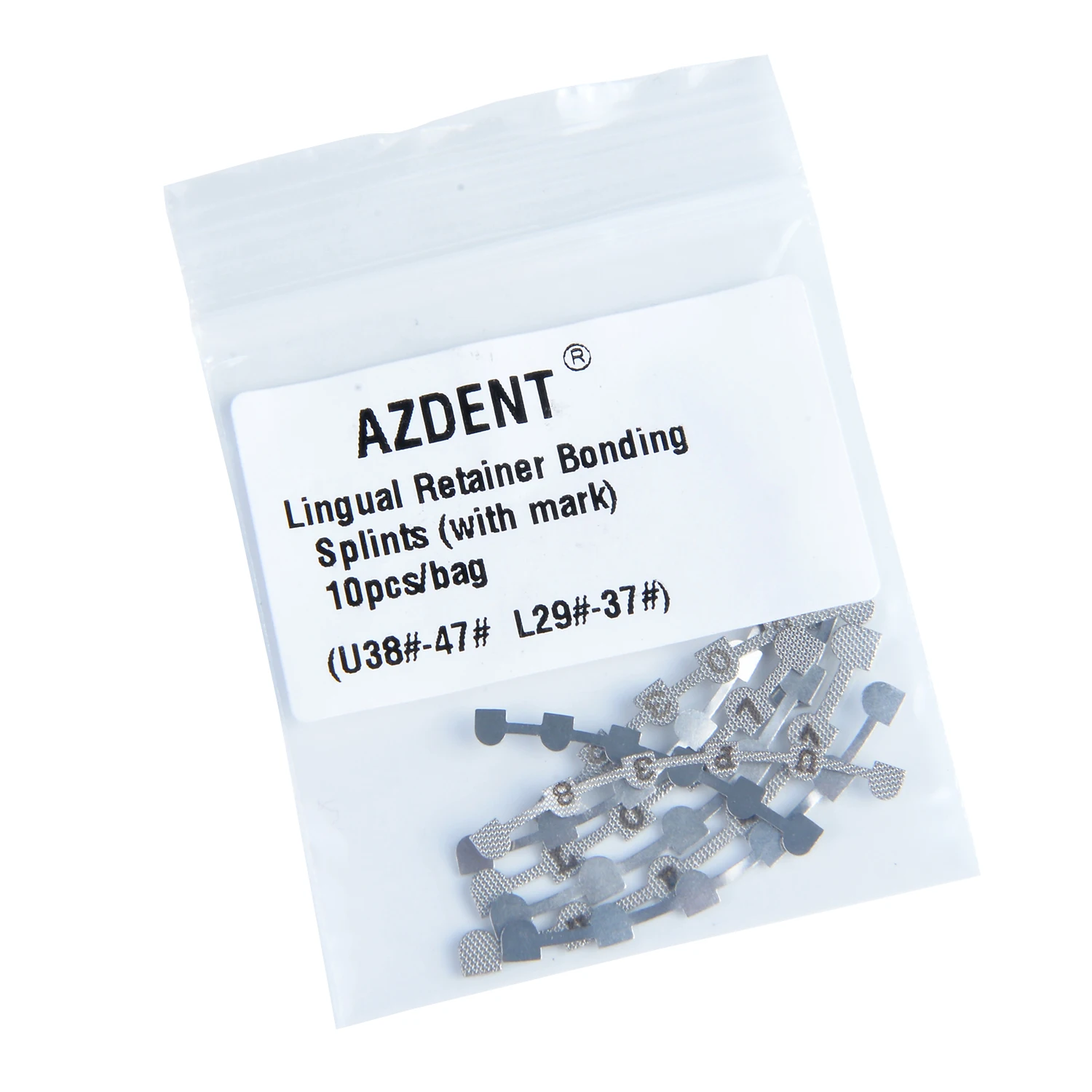 10 Stück/Packung AZDENT Dental Kieferorthopädischer Lingualer Retainer mit Lasermarkierung U38 # -47 # Oberes L29 # -37 # Niedriger – Detail 1