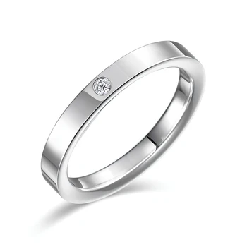 2025 Minimalist AAA+ Cubic Zirconia Finger Rings For Women New Simple Style 2mm Stainless Steel Promise Jewelry 1