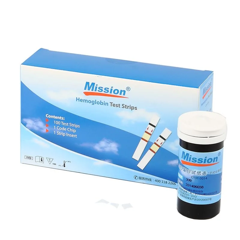 Mission Hemoglobin Analysis Paper HB Precision Test Paper 100pcs Maternal and Child Anemia Physical Examination Household Self m