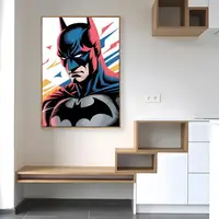 ⁦بوستر جداري لشخصية باتمان بتصميم كرتوني | Cartoon Batman Art Print Poster Wall Decor⁩ - الصورة ⁦5⁩