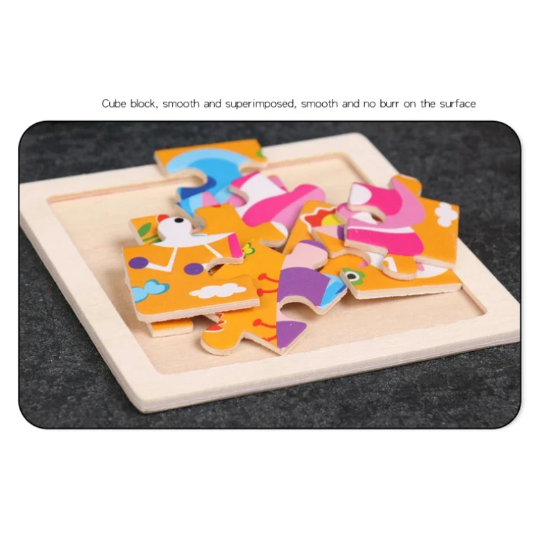 Wooden Puzzles 4/6pcs Random Montessori Learning Set for Toddlers Cartoon Themed Educational Toys
