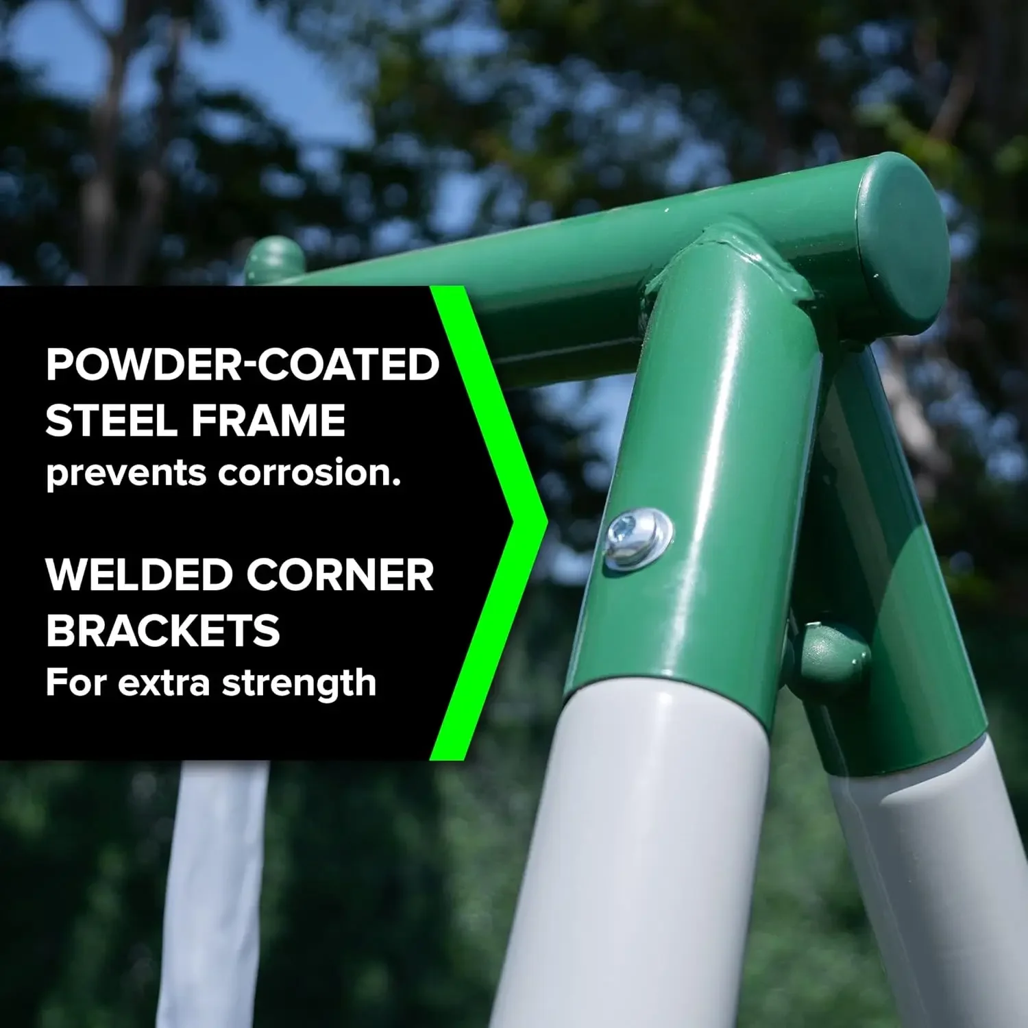 Amazon Exclusive My First Metal Outdoor Kids Swing Set with Slide, Green/White 5
