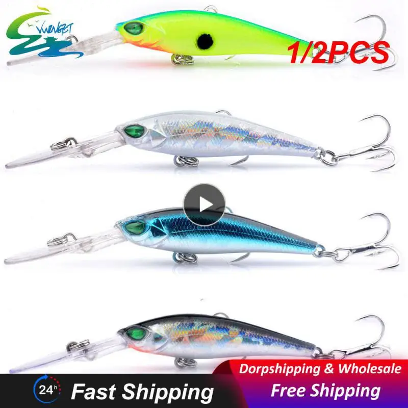 

1/2 шт. HENGJIALaser кренкбейт, приманка в виде гольяна, 6,5 см, 8,4 г, рыболовные крючки, Воблер для рыбы, Снасть