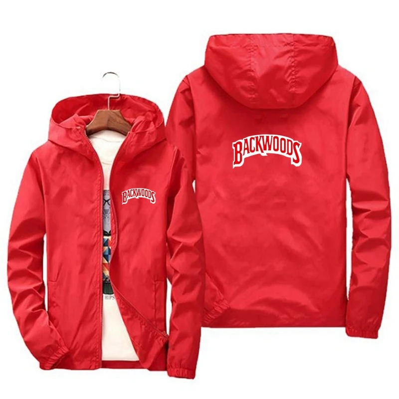 2024 BACKWOODS Printed Spring/Summer Men's Zipper Hoodie Slim Coat Clothing Men's Windproof Casual Street Jacket 7XL