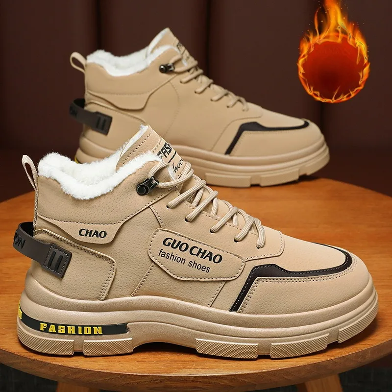 

New Winter Men's Boots Luxury Designer Brand Chelsea Tactical Cowboy Work Safety Sneakers Warm Ankle Boots for Men Botas Hombre