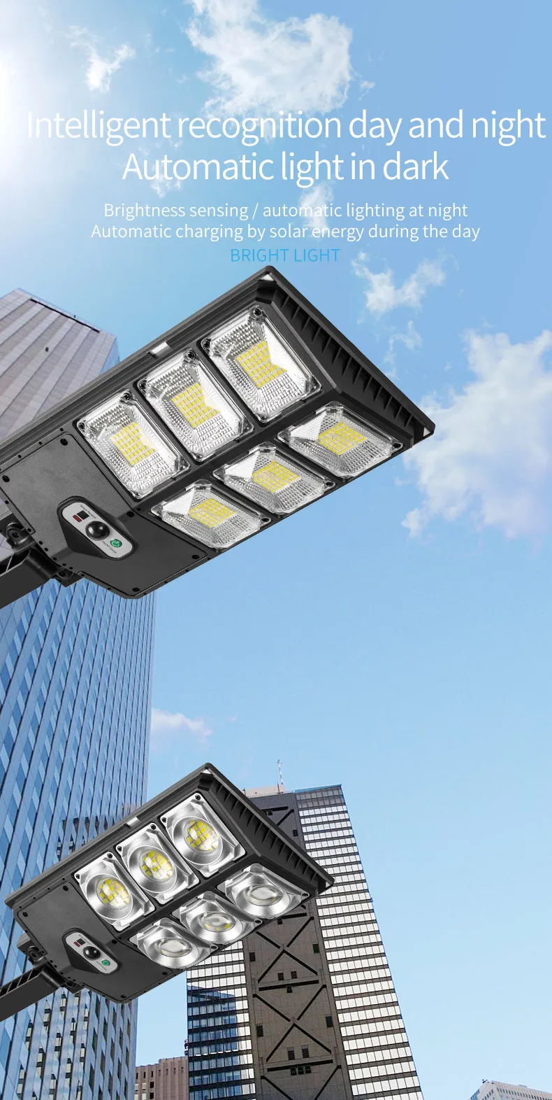 Description Picture 4 of itemPowerful Outdoor Solar Lights 12000 Lumens Lighting 504 LED Garden Lamp Solar Panel Lamps Waterproof Motion Sensor Street Light