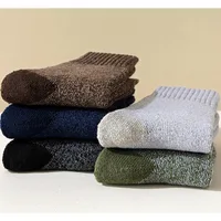 5 Pairs Merino Wool Socks For Men, Super Thick Hiking Socks Thermal Socks For Cold Weather 5