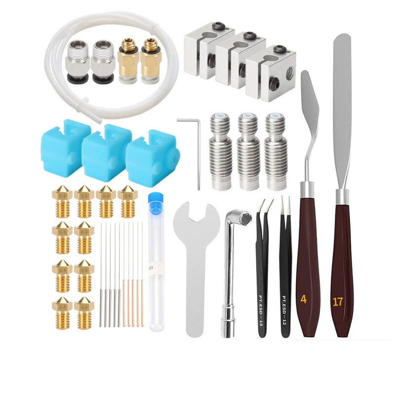 

3d printer accessories e3d brass nozzle throat heating block cleaning tool 41 pieces set