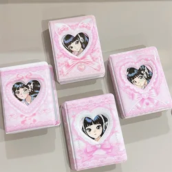 32 Pockets Cute Lace Girl Heart Photo Album Kpop Photocard Sleeves Holder Protective 3 Inch Mini Card Film Collect Supplies Gift