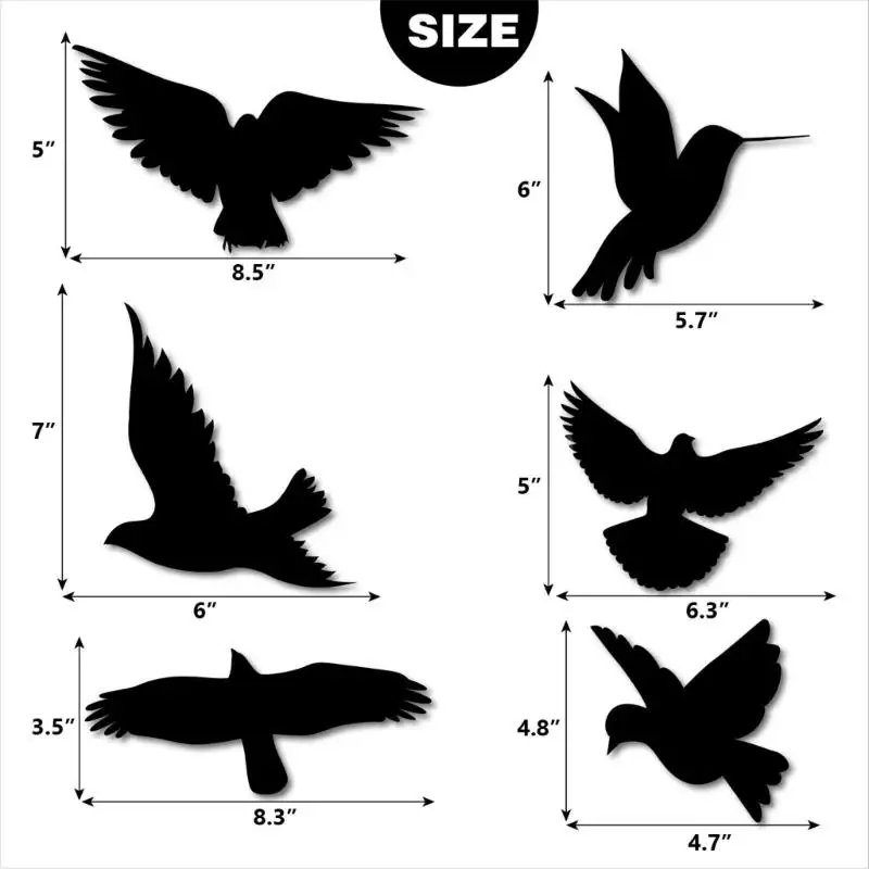 Window Stickers 16pcs Large Hummingbird Window Clings Anti-Collision For Door Glass