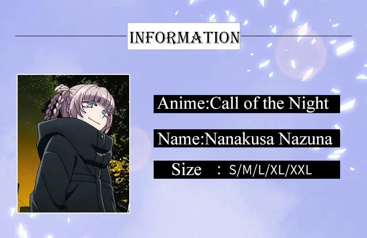 Call of the Night-Inspired Nazuna Nanakusa School Uniform Cosplay Costume for Women