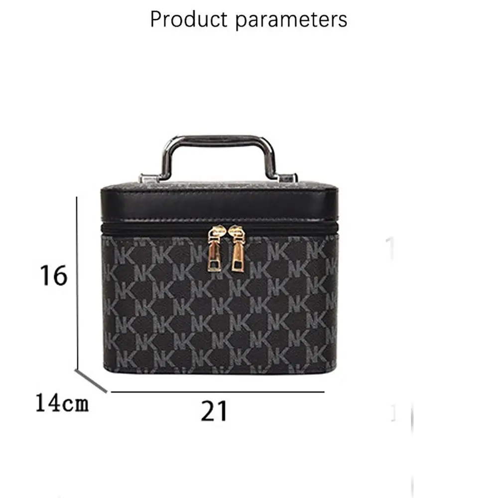 Fashion Waterproof Cosmetic Case Large Capacity PU Leather Travel Suitcase Square Hard Shell Makeup Case Women 6