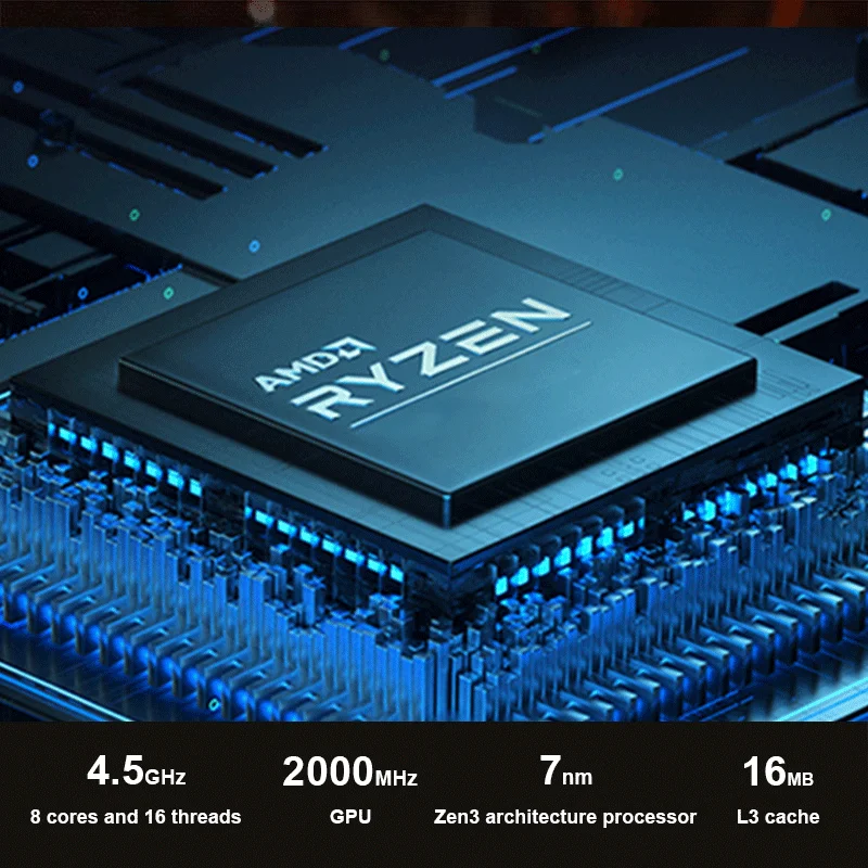 Genmachine New AMD Ryzen7 R7 7730U MINI PC Win11 8Cores 16Threads DDR4 3200Mhz 256/512GB M.2 SSD WIFI6 BT5.2 Desktop pc game 5