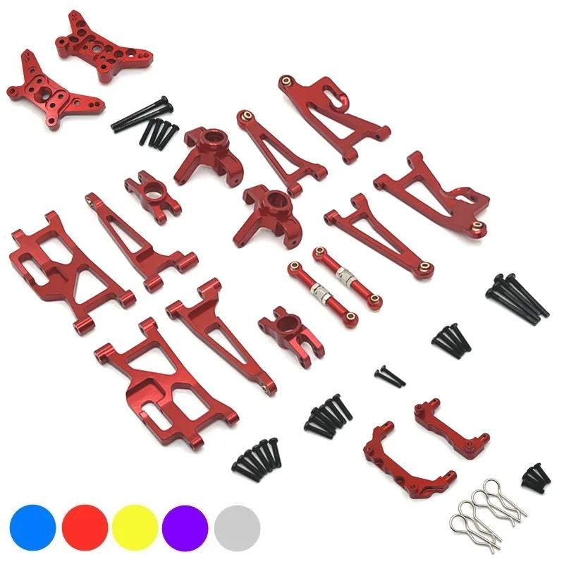 

MJX 14209 14210 Metal Steering Cup Upper Lower Swing Arm Set Shock Tower Bracket Body Post 1/14 RC Car Upgrade Parts Accessories