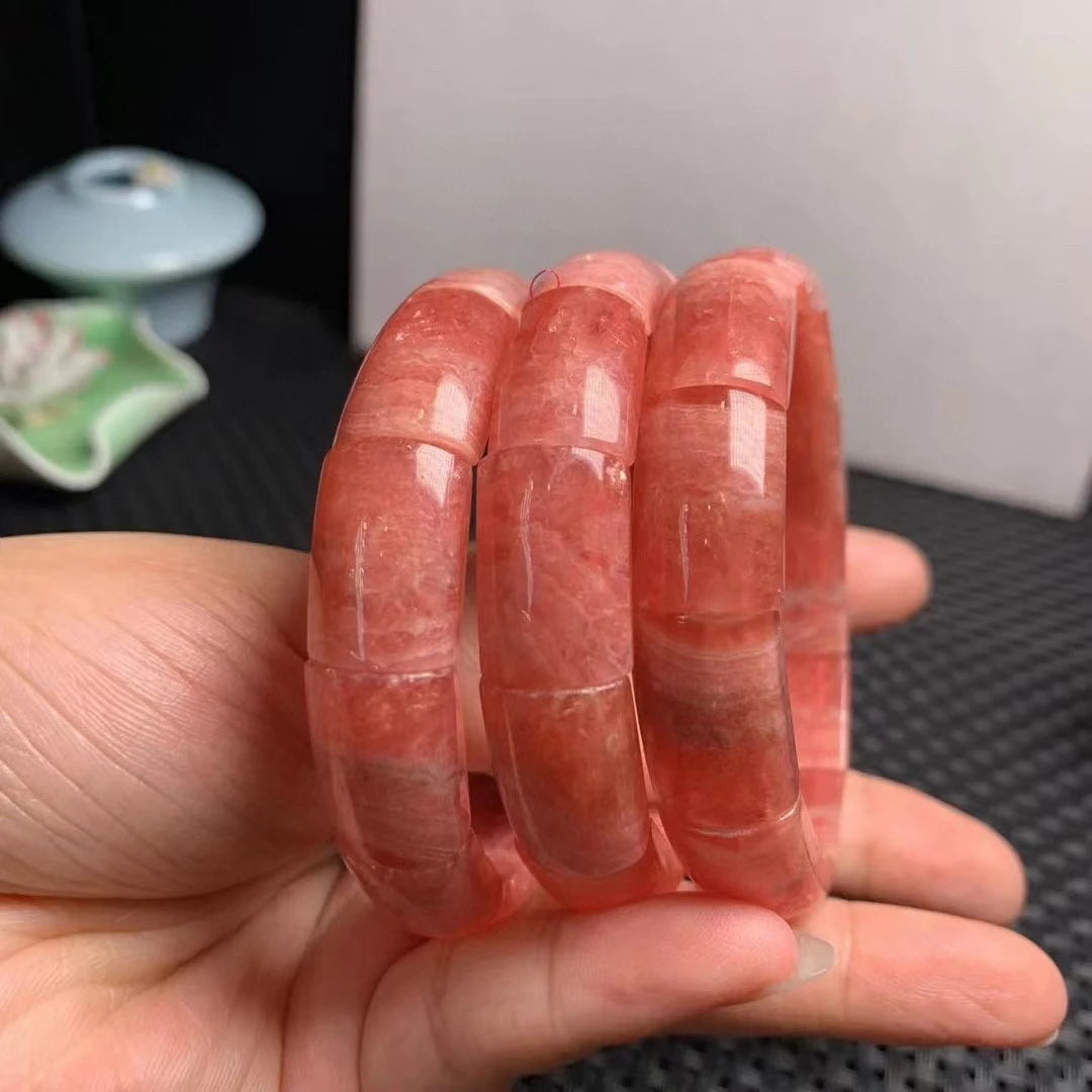 

Натуральный Красный бриллиант, браслет, прозрачные прямоугольные бусины 16x12 мм для женщин и мужчин, модный красный Родохрозит aaaaaaaa