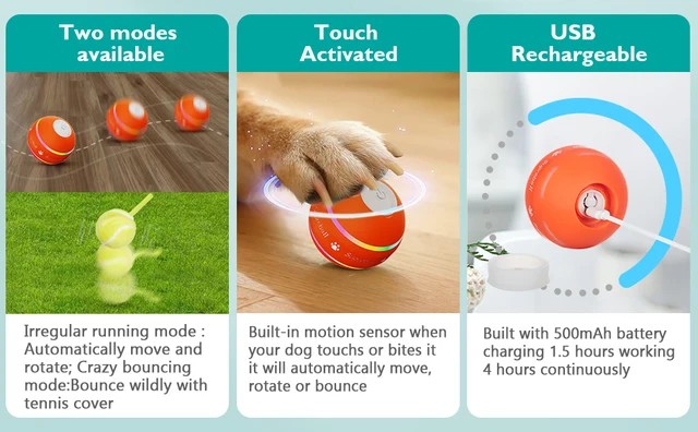 PetDroid Interactive Dog Toys Dog Ball,[2023 Newly Upgraded] Durable Motion  Activated Automatic Rolling Ball Toys for Puppy/Small/Medium/Large