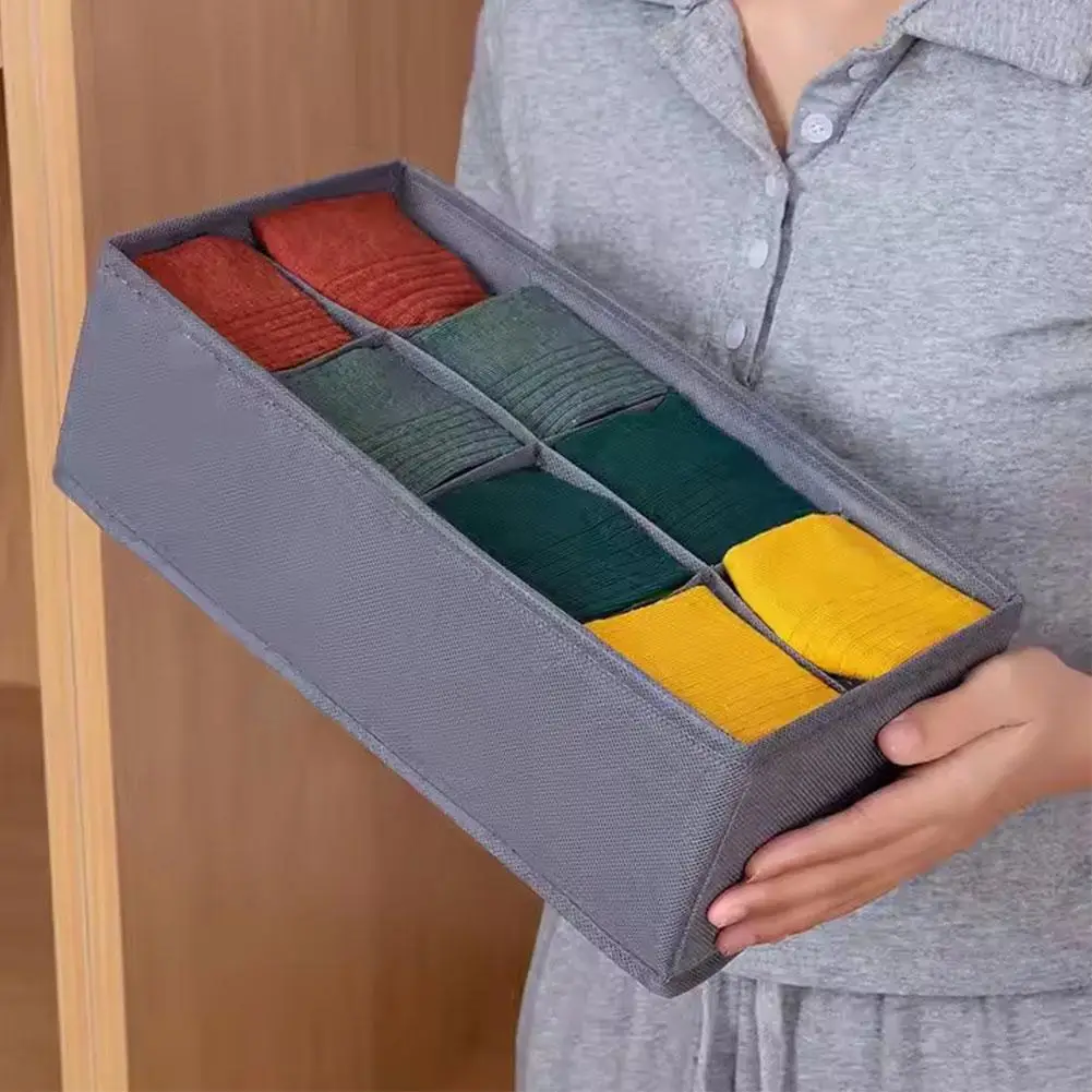 Foldable Fabric Drawer Organizer with Multiple Grids for Underwear and Socks Storage