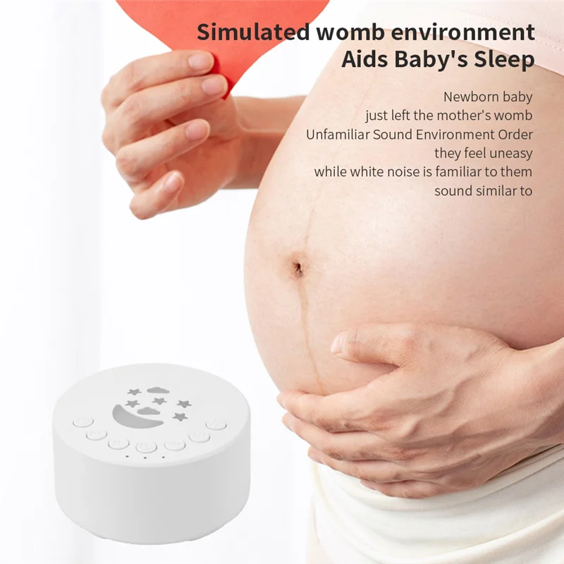 White Noise Sound Machine Plastic 18 Soothing Sounds Rechargeable Sleeping Adult Sleep Relax Baby Sleep Sound Player