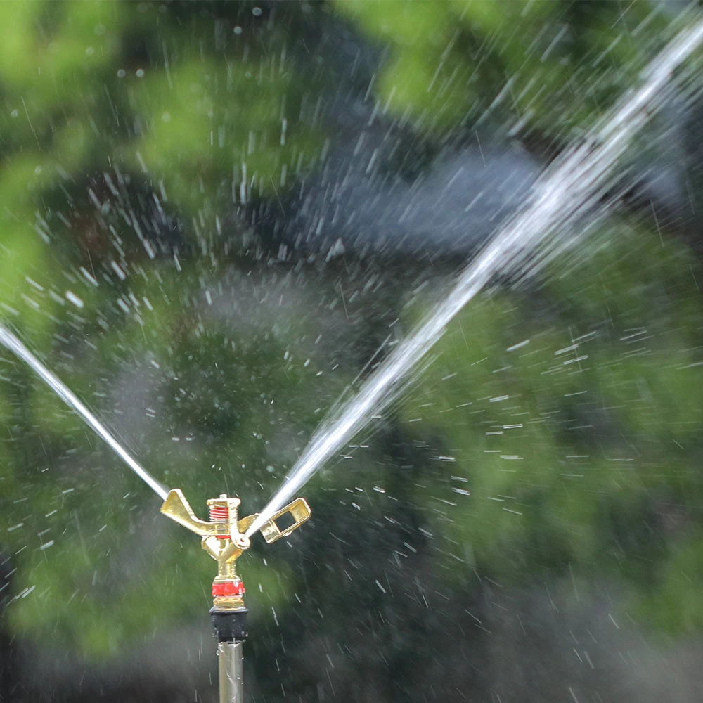 1/2 3/4'' Male Thread Metal Pulsating Sprinkler garden sprinkler irrigation sprinklers garden irrigation nozzle drip irrigation sprinklers 360&deg; Rocker Arm Water Spray Nozzle For Greenhouse Garden Irrigation