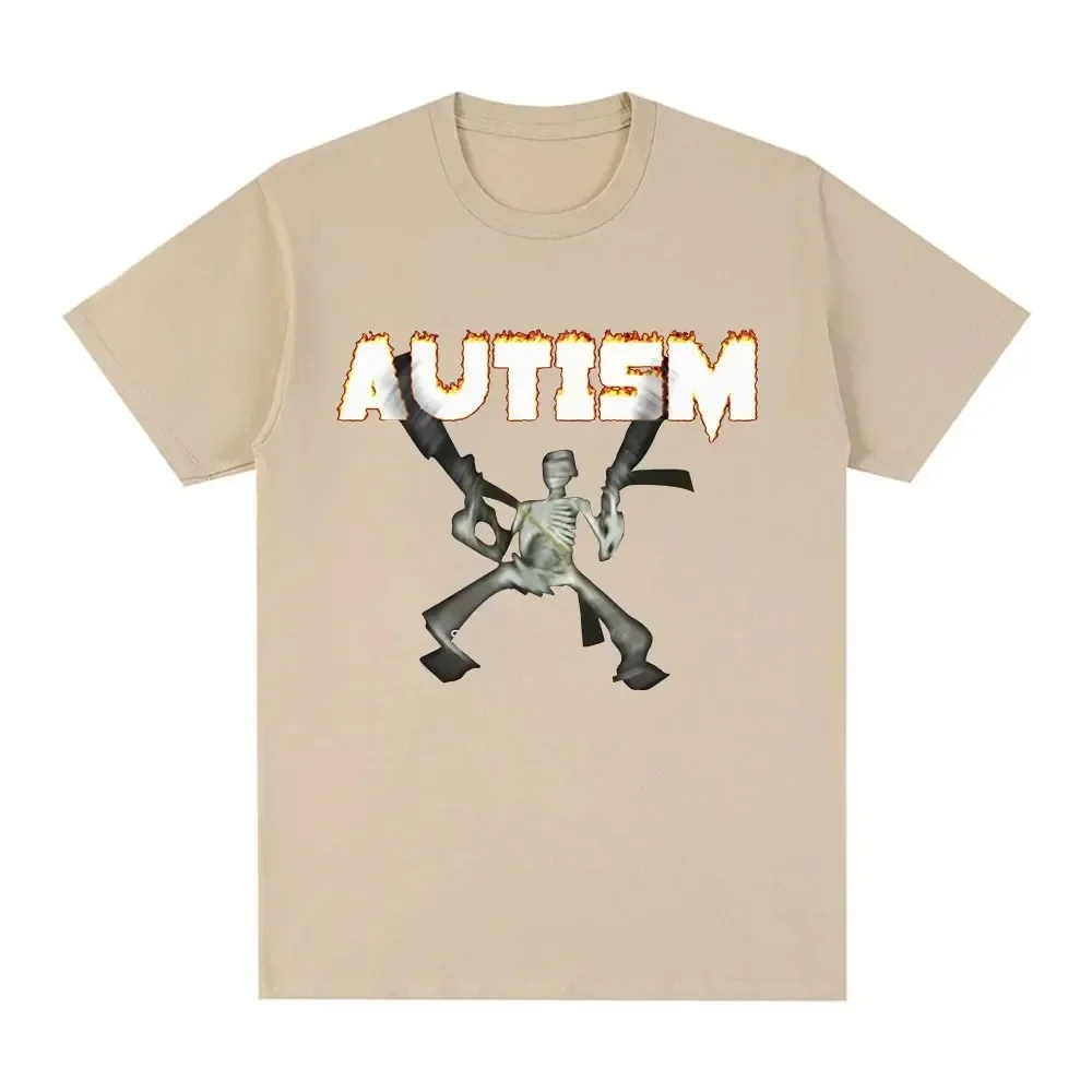 Autism Skeleton Meme Women Cotton T-Shirt Humor Funny Skull Printed T Shirt Short Sleeve Tshirt Oversize Streetwear Tee Tops 4