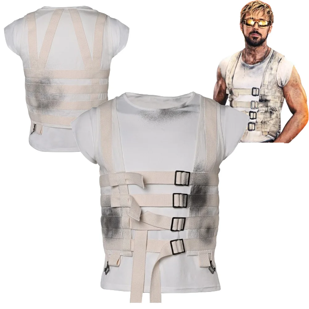 

Colt Seavers Cosplay T-shirt Costume Movie The Fall Guy Fantasia Outfit Adult Male Rolepaly Men Halloween Carnival Fantasia Suit
