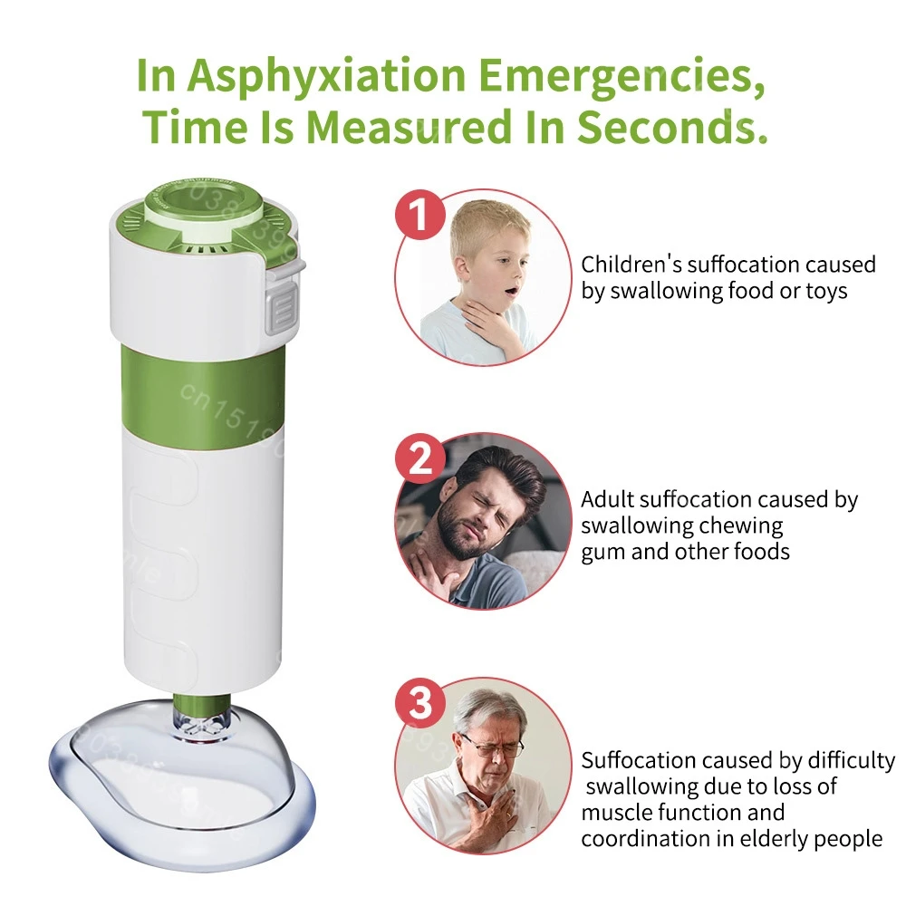 Dispositivo de rescate antiasfixia de primeros auxilios automático para adultos y niños con máscaras de 3 tamaños diferentes Kit de emergencia de asistencia para vías respiratorias en el hogar