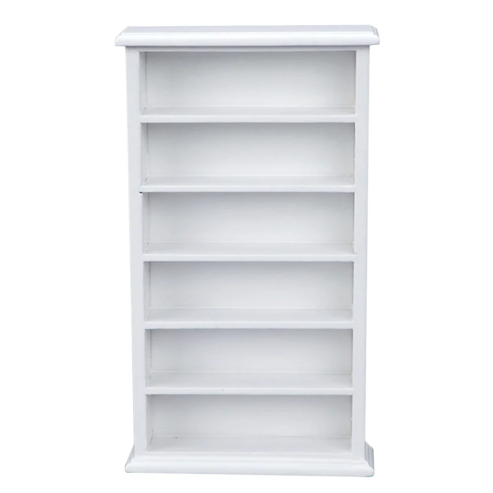 

Book Shelves Retro Decor Mini Bookcase Home Furnishing Miniature House Adorn White Cupboard Adorns Bookshelf Adornment