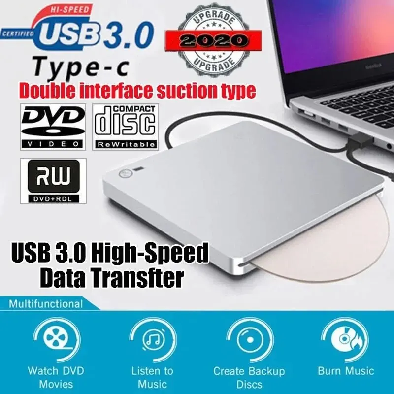 외장 Dvd 버너 내장 드라이브, 데스크탑 노트북 내부 슬롯 로딩 디자인, Usb3.0/C타입