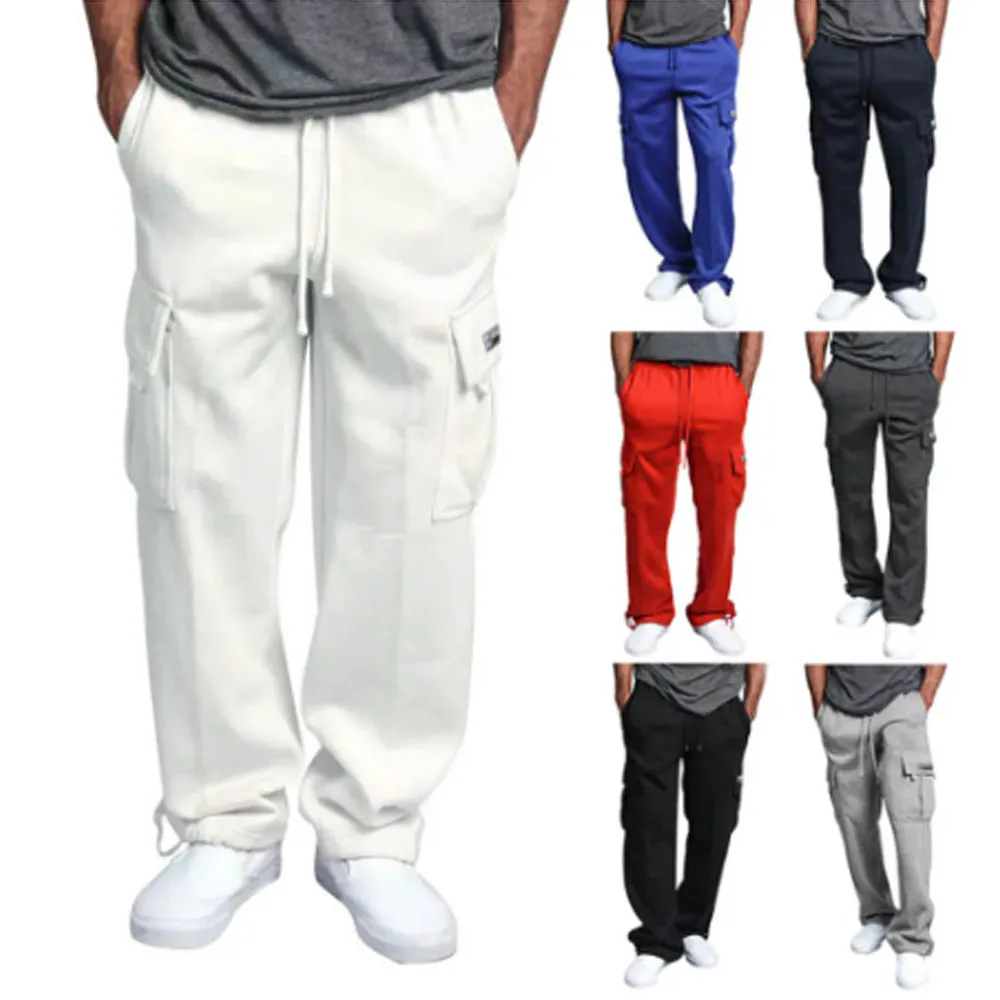 Men Casual Pants Spring Autumn Cargo Jogger Pants Hip Hop Streetwear Trousers Multi Pocket Solid Overalls Loose Male_voghion.com