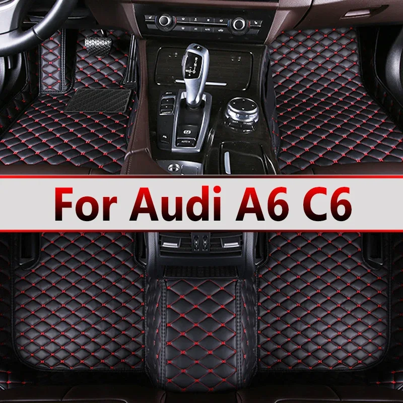 

Car Floor Mats For Audi A6 C6 4F 2004~2011 Carpet Luxury Leather Mat Full Set Durable Rug Auto Interior Parts Car Accessories