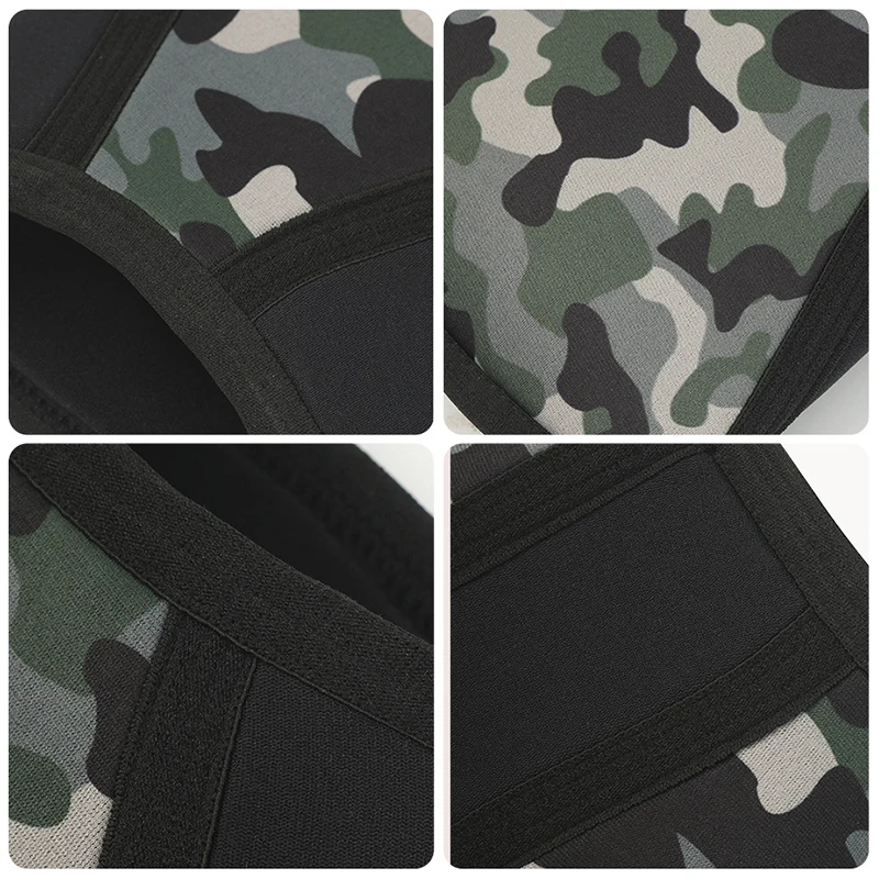 1 Pair 7mm Diving Material Camouflage Compression Knee Support Braces Weightlifting Fitness Squat Knee Elbow Pad Sleeve