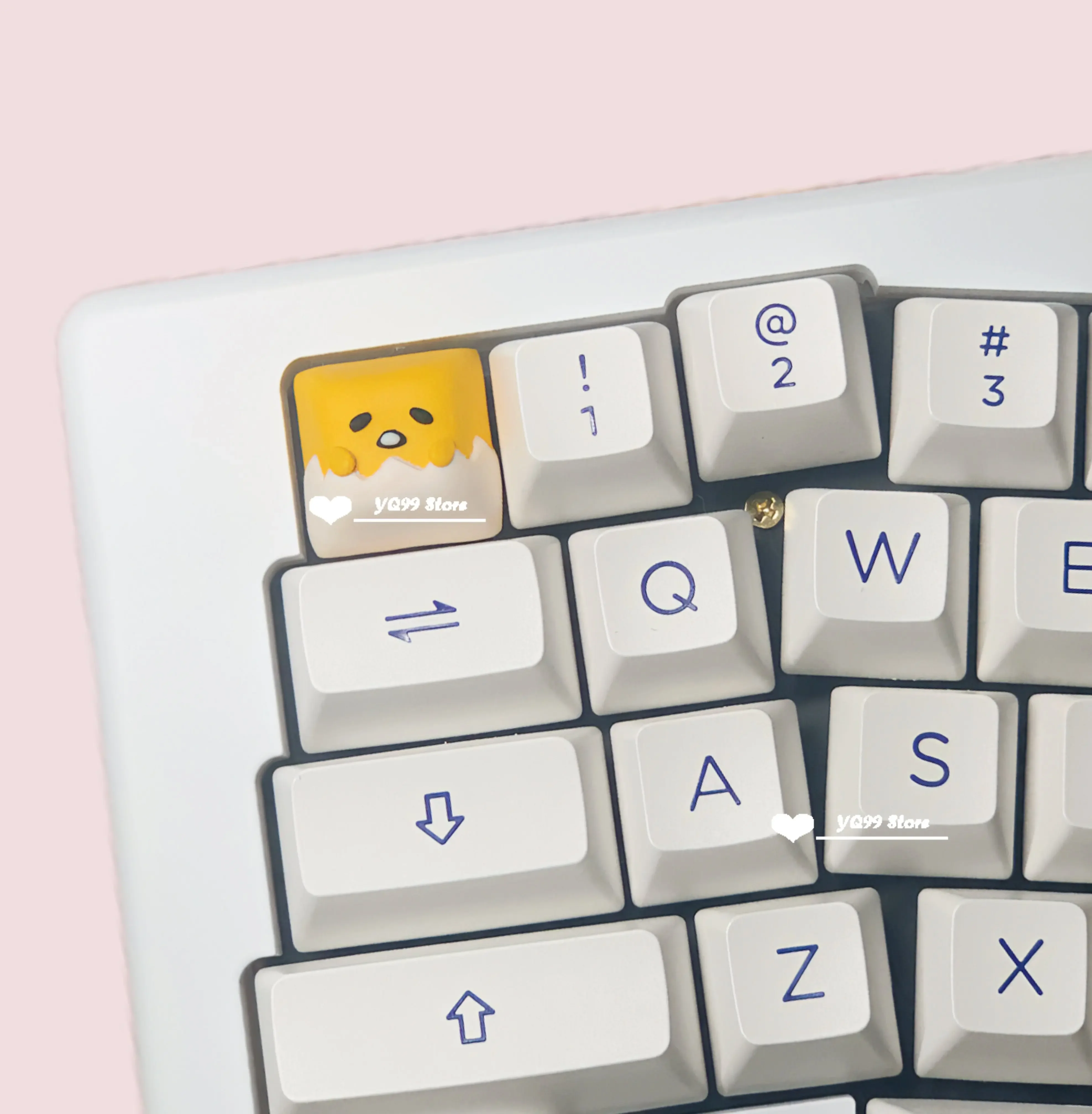 Teclado Mecânico Bonito dos Desenhos Animados Argila Keycap Personalidade Handmade Tridimensional Keycap Rosa Branco Roxo Esc Lovely Keycaps - Imagem 5