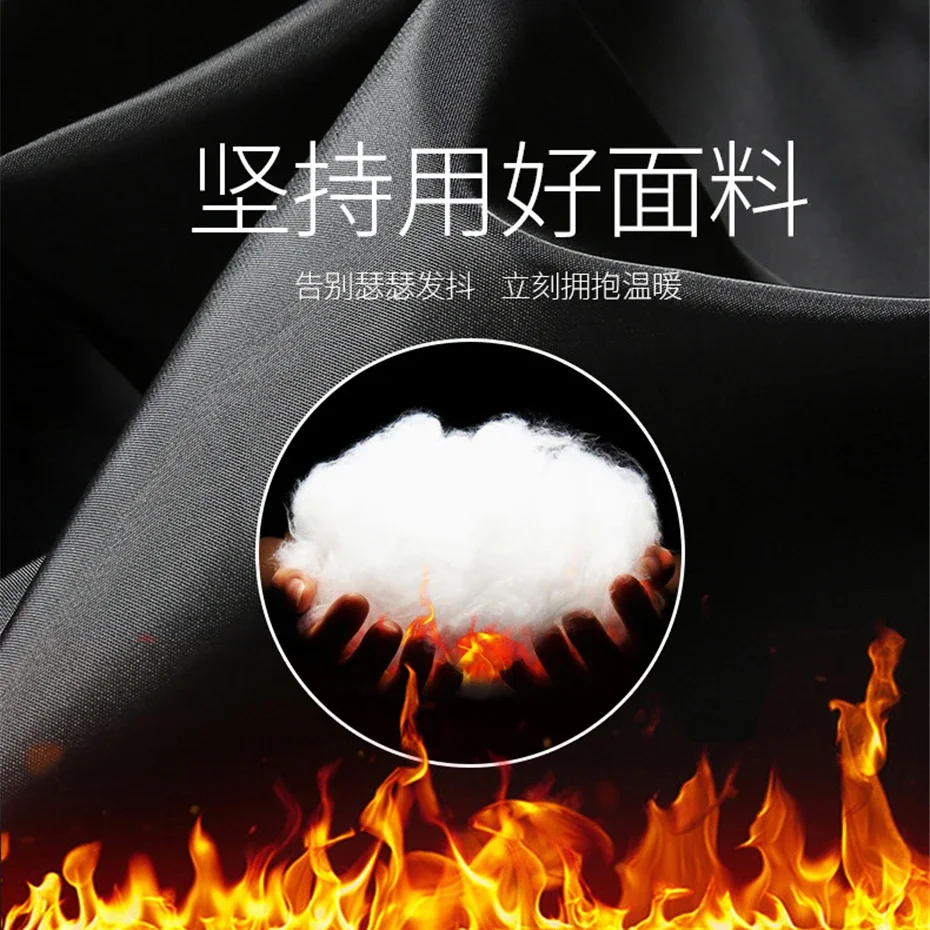 PU Parkas Men Winter Thick Jacket Coat Fashion Casual PU Padded Jacket Male Winter Parkas Solid Color Stand Collar