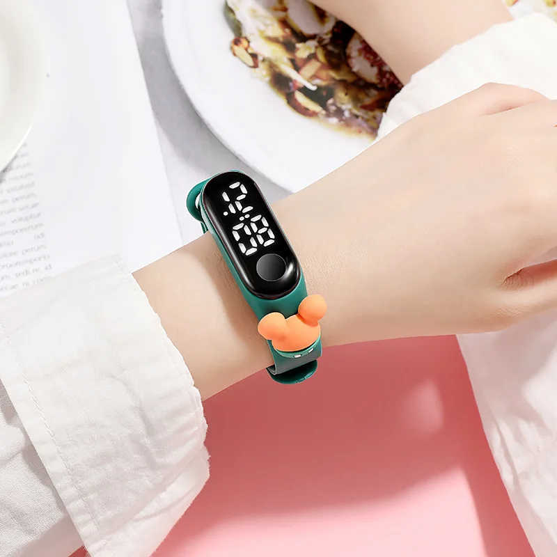 Fashion Mickey Children Watches For Girls Electronic Bracelet Sports Touch LED Spiderman Doll Kids Watch Women Waterproof Clock 2