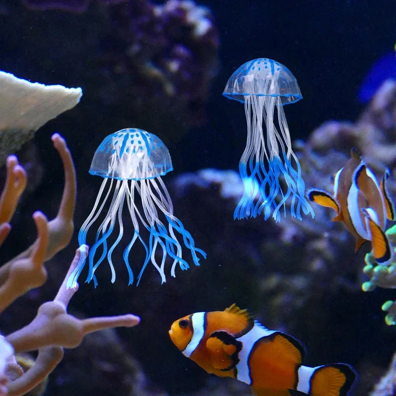 Silicone Decorative Jellyfish Artificial Glowing Jellyfish for Fish Tank Decor Luminous Aquarium Underwater Decor Ocean Theme fish tank ornaments fish tank decorations aquarium ornaments mini landscape ornaments