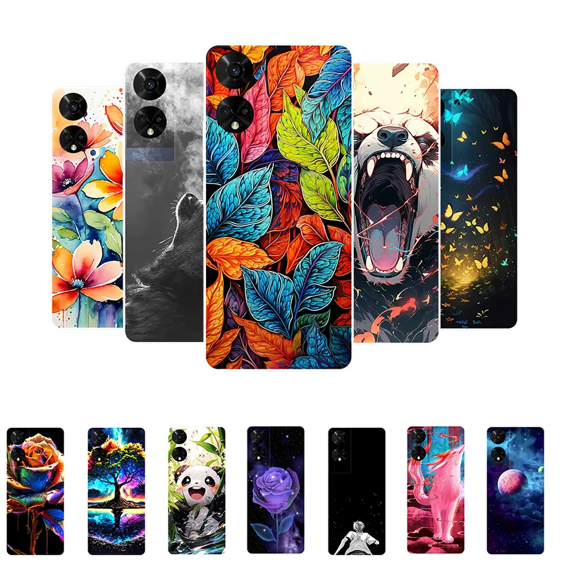 Panda Leaves Soft Silicone Phone Case - Bumper Back Cover