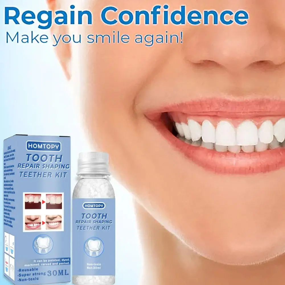 Teeth Repair Glue 30ml for Fixing The Missing and Broken Tooth Replacements Temporary Moldable False Teeth Dental Repair Ki O2T4 50g teeth gaps falseteeth solid glue adhesive vampire temporary tooth repair kit