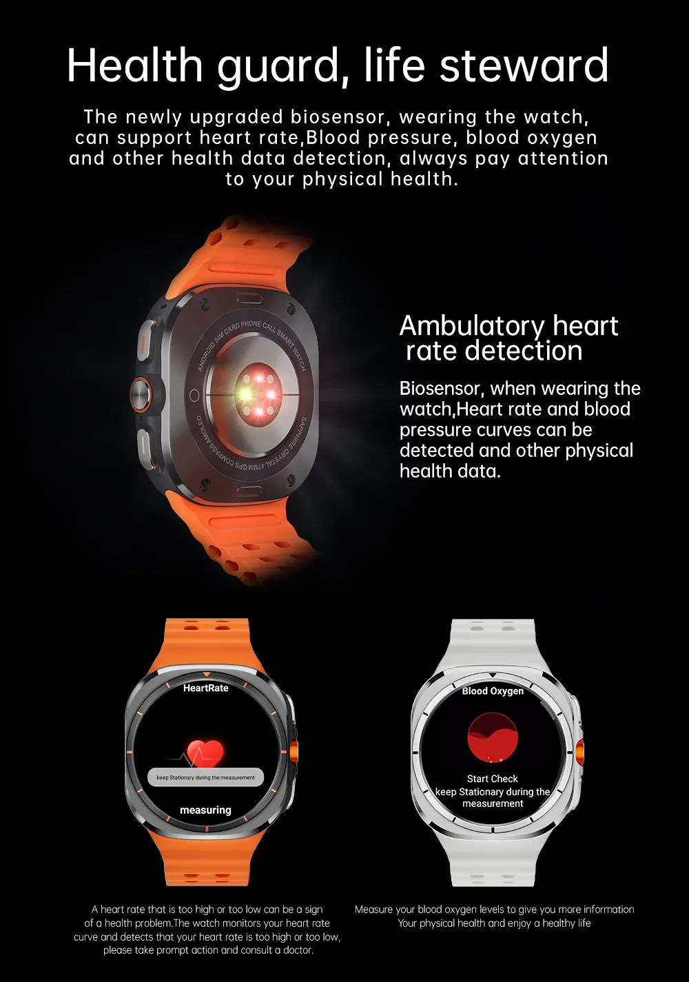 4G-SIM Smartwatch U8 Ultra (2025) | 4GB RAM, 32GB Speicher: Dual Camera, GPS, WiFi, Wasserdicht