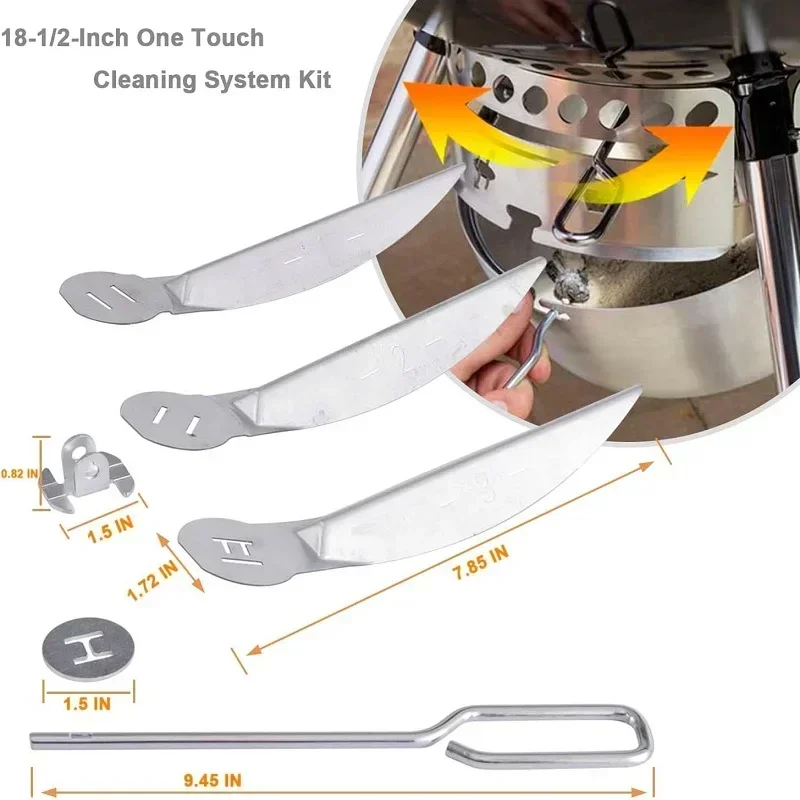 Hot 18-1/2-Inch Silver One-Touch Cleaning System kit for Weber Grill for Grill Bottom for 7444 Weber Grill Replacement Parts lij